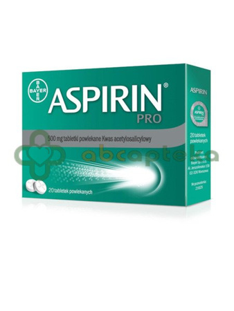 Aspirin Pro, 500 mg, 20 tabletek