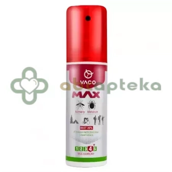 Vaco Max, spray na komary, kleszcze i meszki, DEET 30%, 80 ml