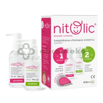 Pipi Nitolic zestaw przeciw wszawicy Leczenie i ochrona, 50 ml + 30 ml, 1 zestaw 