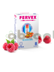 Fervex Junior, granulat do sporządzania roztworu doustnego, bez cukru, 8 saszetek