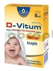 D-Vitum, witamina D dla niemowląt 400 j.m., krople, 6 ml