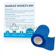 Bandaż kohezyjny PASO 4.5 m x 10 cm niebieski, 1 sztuka