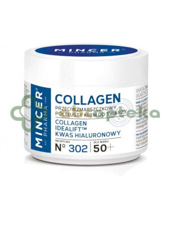 Mincer Collagen, przeciwzmarszczkowy półtłusty krem do twarzy 50+, 50 ml