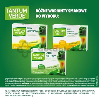 Tantum Verde, smak cytrynowy, 30 pastylek
