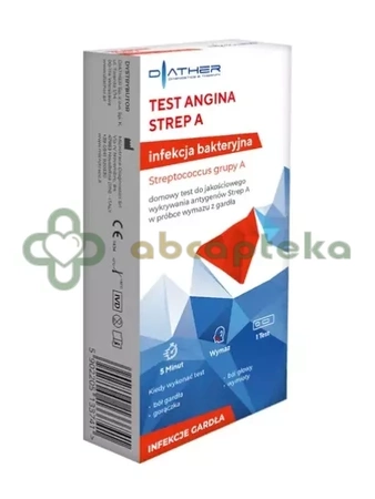 Test Angina Strep A, kasetkowy, 1 sztuka | DATA WAŻNOŚCI 31.03.2026