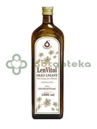 LenVitol olej lniany, tłoczony na zimno, 1000 ml