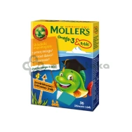 Moller's Omega-3 Rybki, żelki, smak pomarańczowo-cytrynowy, 36 sztuk