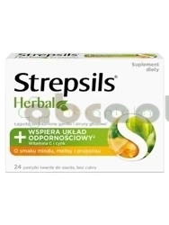 Strespils Herbal o smaku miodu, melisy i propolisu,  24 pastylki do ssania