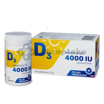 Witamina D3 4000 IU, 50 tabletek