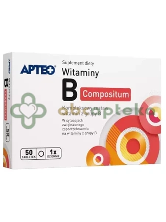 Witaminy B compositum APTEO,               50 tabletek