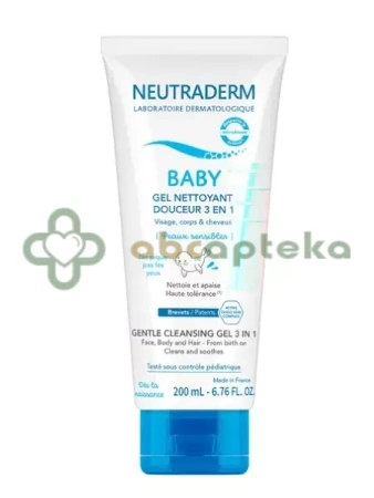 Neutraderm Baby, łagodny żel myjący 3w1, 200 ml  