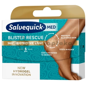 Salvequick Blister Rescue, plastry na pęcherze, pięty, 5 sztuk