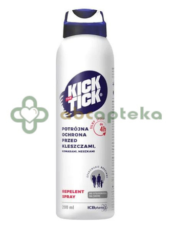 Kick the Tick Max Repelent Plus, aerozol przeciw komarom, kleszczom, 200 ml, 