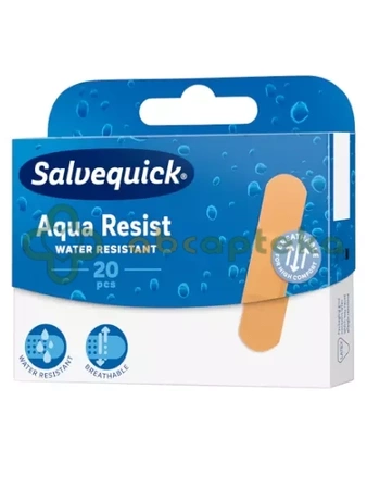 Salvequick Aqua Resist, wodoodporne plastry, 20 sztuk