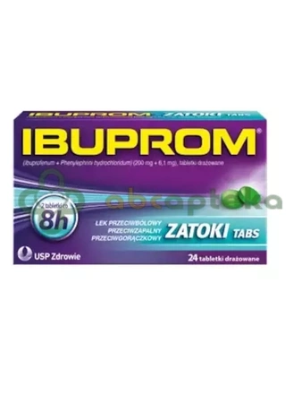 Ibuprom Zatoki Tabs, 24 tabletki | DATA WAŻNOŚCI  30.04.2026
