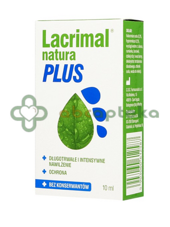 Lacrimal Natura Plus, krople do oczu, 10 ml