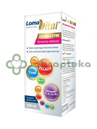 Loma Vital żelazo + cynk płyn 500 ml