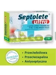 Septolete Ultra o smaku cytryny i czarnego bzu, 16 pastylek