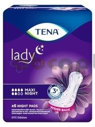 TENA Lady Maxi Night, Wkłady anatomiczne dla kobiet, 6 sztuk