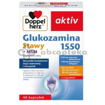 Doppel herz Aktiv Glukozamina 1550 Stawy + MSM, 40 kapsułek