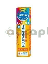 Plusssz Junior Multiwitamina Complex, dla dzieci powyżej 3 lat, smak tropikalny, 20 tabletek musujących