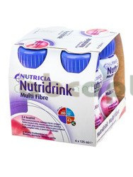 Nutridrink Multi Fibre o smaku truskawkowym, 4x125 ml,