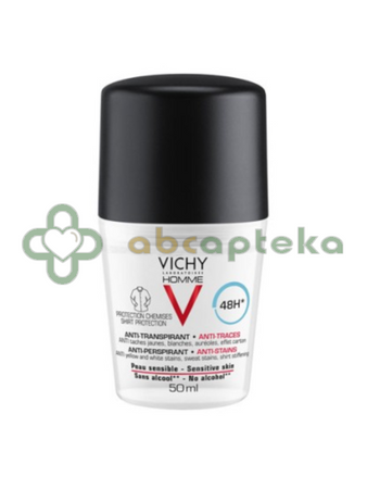 VICHY Homme dezodorant w kulce 48h przeciw śladom 50 ml