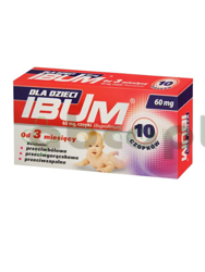 Ibum dla dzieci, 60 mg, czopki dla dzieci od 3. miesiąca życia, 10 sztuk