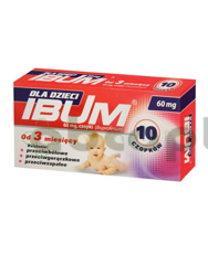 Ibum dla dzieci, 60 mg, czopki dla dzieci od 3. miesiąca życia, 10 sztuk | DATA WAŻNOŚCI 31.01.2027