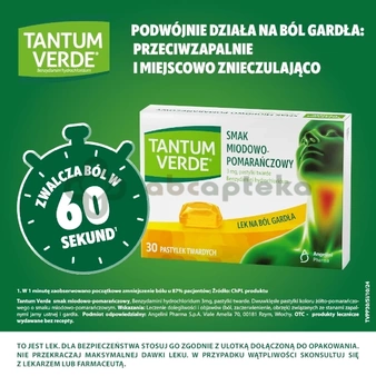 Tantum Verde miodowo-pomarańczowe 30 past
