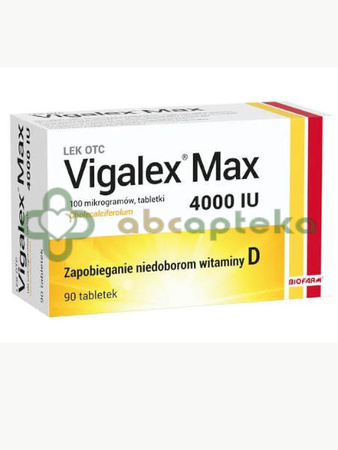 Vigalex Max 4 000 I.U., 90 tabletek | DATA WAŻNOŚCI  31.07.2025