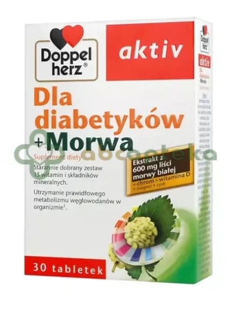 Doppelherz Aktiv Dla diabetyków + Morwa, 30 tabletek