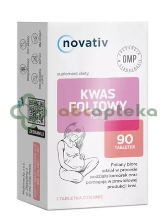 Novativ Kwas foliowy forte, 90 tabletek