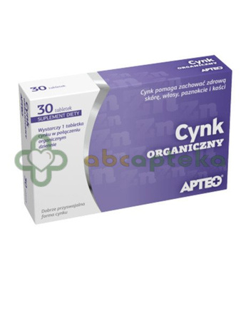 Cynk organiczny 30 tabletek