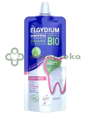 Elgydium Bio Gums, organiczna pasta do zębów na podrażnione dziąsła, 100 ml