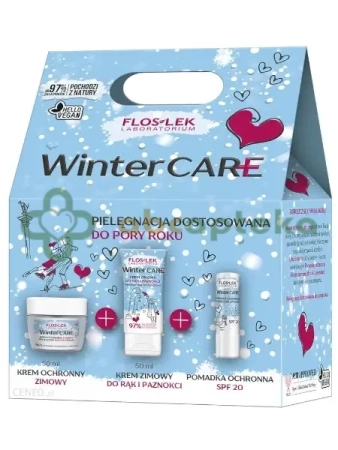 FLOS-LEK Winter Care zestaw (zimowy krem ochronny 50 ml + krem do rąk 50 ml + pomadka SPF20  4 g