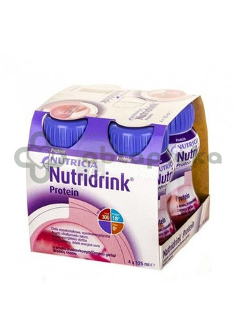 Nutridrink Protein o smaku truskawkowym, 4 x 125 ml | DATA WAŻNOŚCI 25.05.2026 