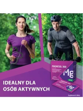Magnesol 300 - cytrynian magnezu z witaminą B2, dla osób aktywnych, 20 saszetek
