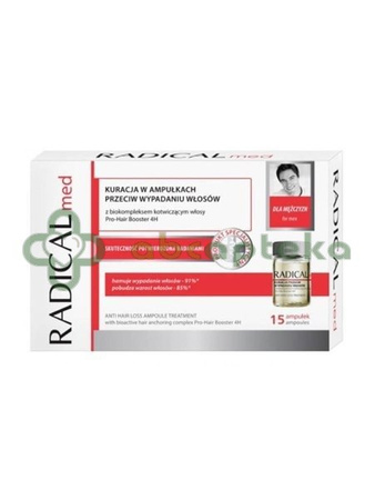 Radical Med, kuracja przeciw wypadaniu włosów dla mężczyzn, 5 ml x 15 ampułek