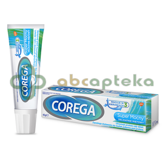 Corega Super Mocny Delikatnie Miętowy, krem mocujący do protez zębowych, 40 g