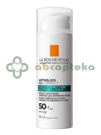 La Roche-Posay Anthelios Oil Correct, żel-krem do twarzy, skóra tłusta i mieszana, SPF 50+, 50 ml