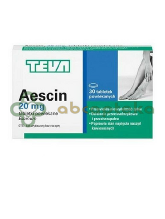 Aescin, 20 mg, 30 tabletek