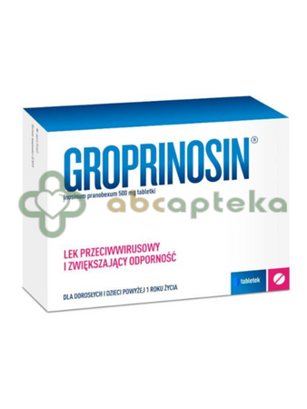 Groprinosin 500 mg, 50 tabletek | DATA WAŻNOŚCI 28.02.2026r
