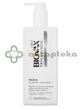 BIOVAX Trychologic, Advanced Detox, maska do włosów i skóry głowy, 200 ml + Trychologic wypadanie szampon 50ml w prezencie !