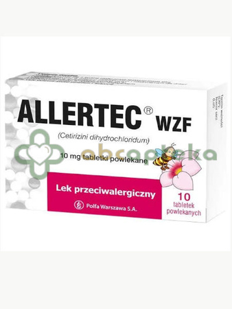 Allertec WZF 10 mg,10 tabletek powlekanych