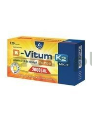 D-Vitum forte 2000 j.m. K2 MK-7, 120 kapsułek