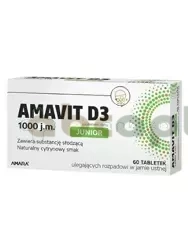 Amavit D3 Junior 1000 j.m., 60 tabletek ulegających rozpadowi w jamie ustnej,