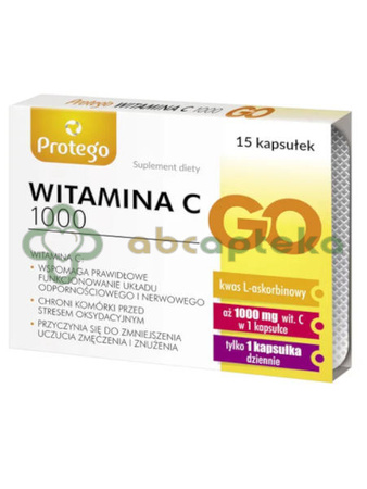 Protego Witamina C 1000 Go, 15 kapsułek