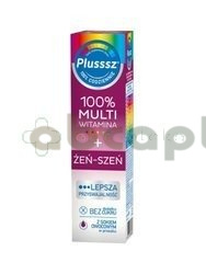 Plusssz 100% Multiwitamina + Żeń-Szeń, smak owoce leśne, 20 tabletek musujących