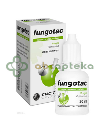 Fungotac, 10mg/ml, krople do uszu, 20 ml,